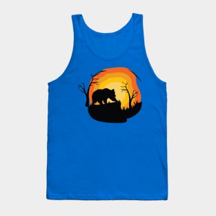 bear sunset silhouette Tank Top